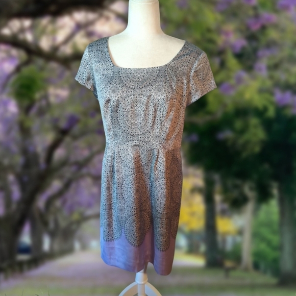 The Limited Dress Black Lilac Sheath Mini Square Neck Cap Sleeves NWT Sz 8 - Picture 8 of 10